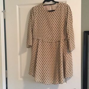 Cream with brown polka dots dress from Madewell